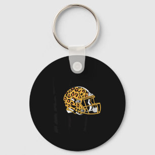 Women's Bend &amp; Snap Leopard Print Helmet Footb Keychain