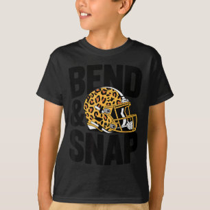 Women's Bend &amp; Snap Leopard Print Helmet Footb T-Shirt