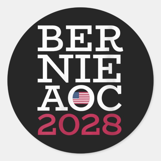 Womens Bernie Aoc 2028 Campaign - Fight Oligarchy  Classic Round Sticker (Front)