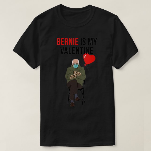 Womens Bernie is my Valentine Funny Bernie Sanders T-Shirt (Design Front)