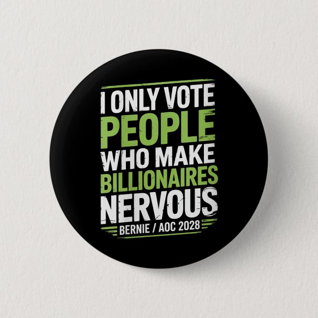 Womens Bernie Sanders And Aoc 2028 For President C 2 Inch Round Button (Front)