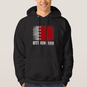 Womens Best Aunt Ever Bahrain Flag Patriotic Mom M Hoodie