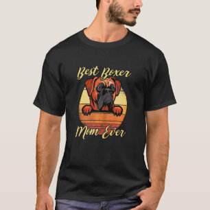 Womens Best Boxer Mom Vintage Sunset Dog Boxer T-Shirt