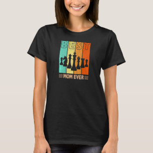 Womens Best Chess Mom Ever Retro Graphic Mama Moth T-Shirt