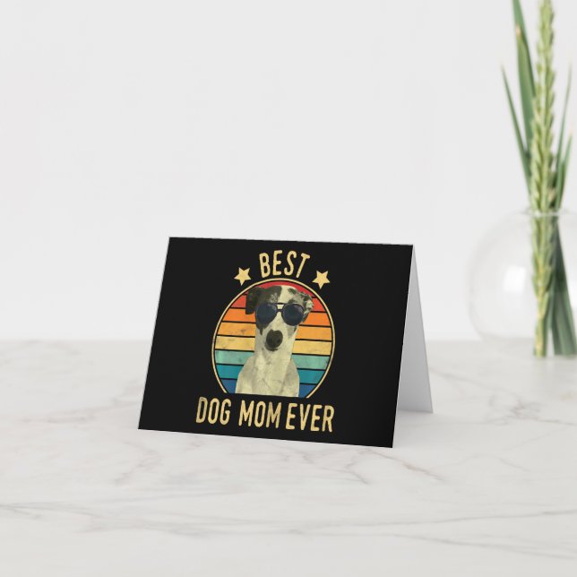womens best dog mom ever italian greyhound note card (Front)
