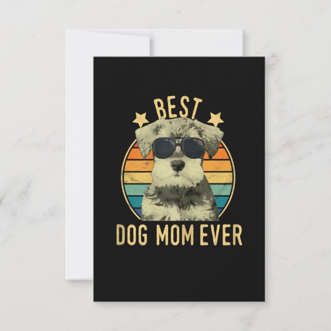 Womens Best Dog Mom Ever Miniature Schnauzer RSVP Card (Front)