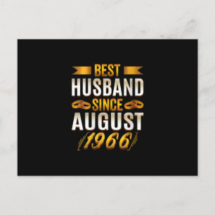 Womens Best Husband Since August 1966 - Funny 54th Postcard