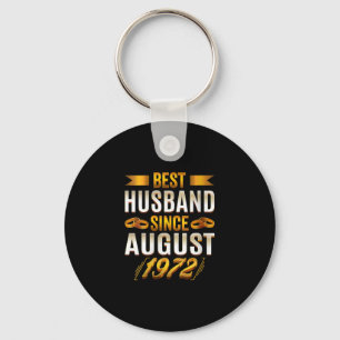 Womens Best Husband Since August 1972 - Funny 48th Keychain