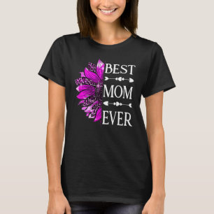 Womens Best Mom Ever Mother's Day Sunflower Leopar T-Shirt