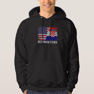 Womens Best Mother Ever Croatia Flag Patriotic Mom Hoodie
