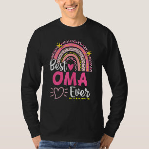 Womens Best Oma Ever Leopard Rainbow New Grandma M T-Shirt