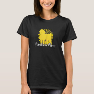 Womens Best Poochon Mom Sunflower Dog Paws Motheru T-Shirt