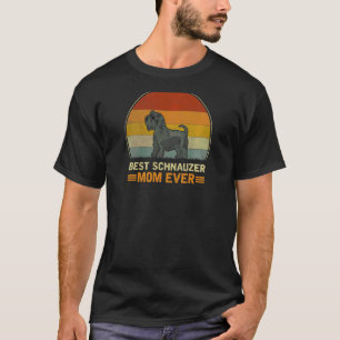 Womens Best Schnauzer Dog Mom Ever Retro Schnauzer T-Shirt