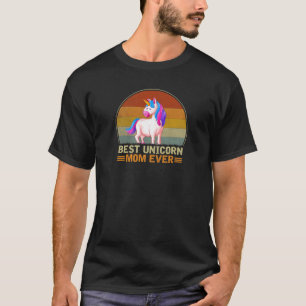Womens Best Unicorn Mom Ever Retro Vintage Unicorn T-Shirt