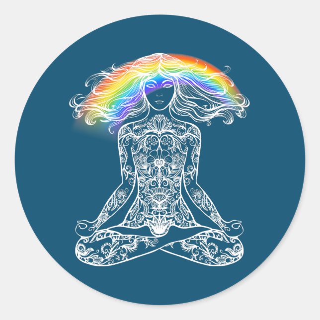 Womens Best Yoga Mom  Classic Round Sticker (Front)