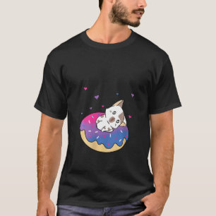 Womens Bi Pride Cat Animal Bisexual Doughnut Bi Lg T-Shirt