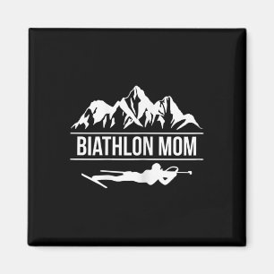 Womens Biathlon Mom Biathlete Skiing Shooting  Magnet