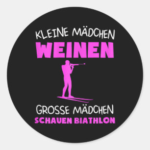 Womens Biathlon Skiing Biathlet Winter Sports Gift Classic Round Sticker