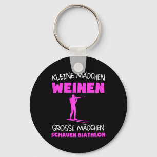 Womens Biathlon Skiing Biathlet Winter Sports Gift Keychain