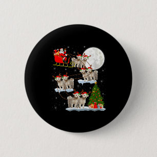 Womens Bichon Frise Dog Santa Sleigh Flying Funny 2 Inch Round Button