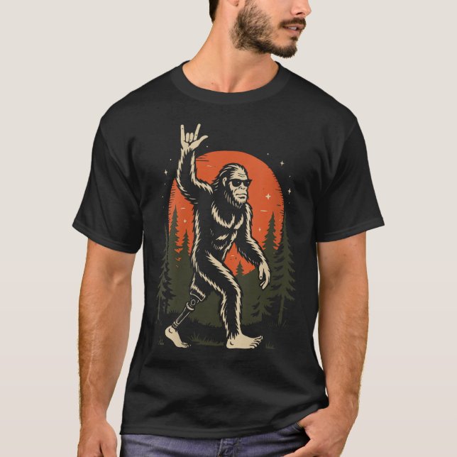 Womens Bigfoot Amputee Forest Sasquatch  T-Shirt (Front)