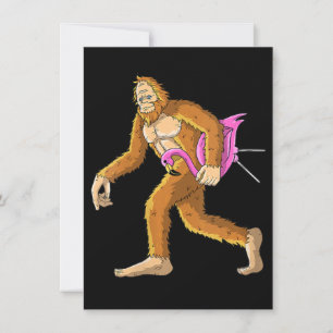 Womens Bigfoot With Flamingo Animal Costume Gift Invitation