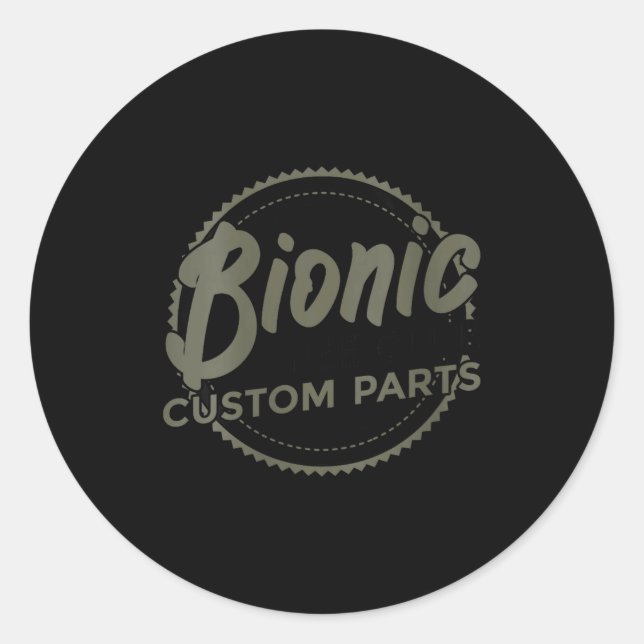 Womens Bionic Knee Club Parts Funny Knee Replaceme Classic Round Sticker (Front)