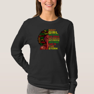 Womens Birthday Black Girls Women August Girl She  T-Shirt