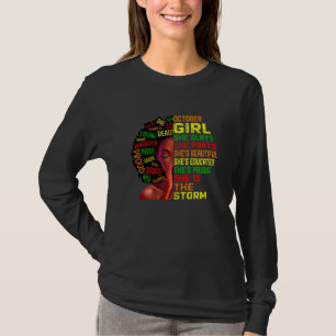 Womens Birthday Black Girls Women October Girl She T-Shirt