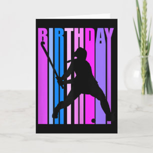 Womens Birthday Field Hockey Player Sports Girls T Card