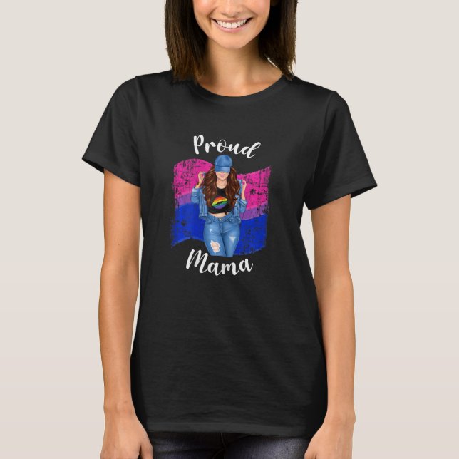 Womens Bisexual Pride Proud Mama Gay Pride Lgbtq B T-Shirt (Front)