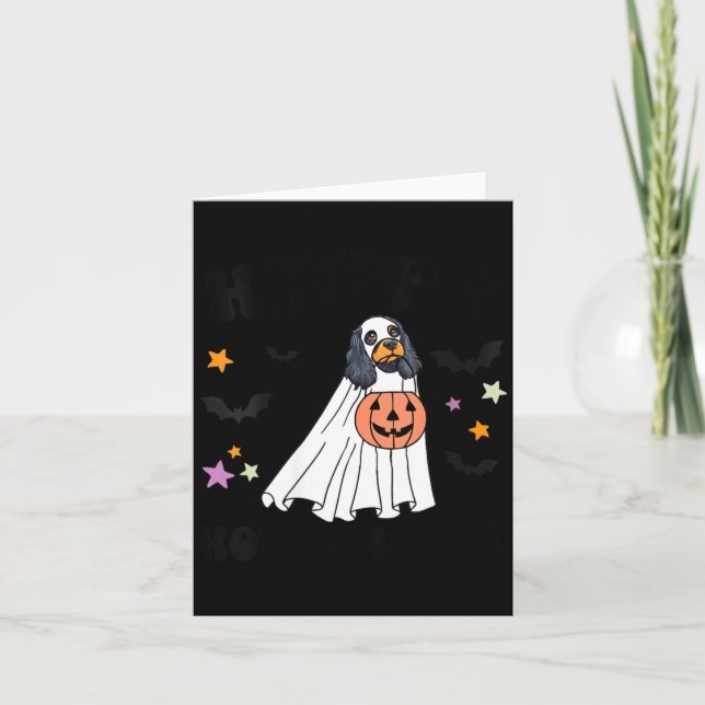 Womens Black And Tan Cocker Spaniel Boo Dog Card (Front)