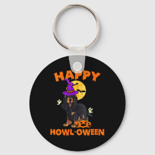 Womens Black And Tan Cocker Spaniel Dog Witch Keychain