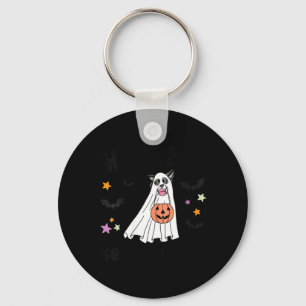 Womens Black And White Border Collie Boo Dog Lover Keychain