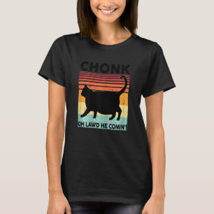 Womens Black Ca Chonk Cat Meme Kitten Mom Meow T-Shirt