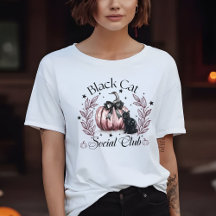 Womens Black Cat Social Club Halloween