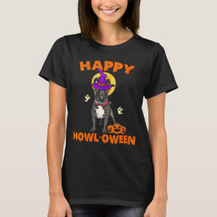 Womens Black French Bulldog Witch Costume Dog T-Shirt