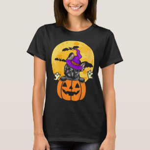 Womens Black French Bulldog Witch Dog Lover T-Shirt