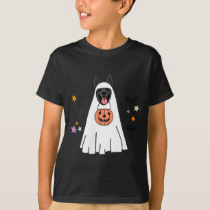 Womens Black German Shepherd Boo Ghost Dog Lover T-Shirt