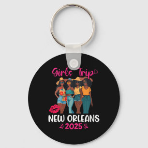 Womens Black Girls Trip New Orleans 2025 Vacation Keychain
