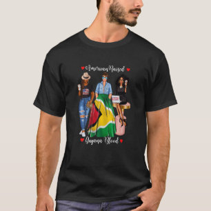 Womens Black Guyana Heritage Half American Half Gu T-Shirt