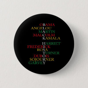 Womens Black History Month Apparel Powerful Leader 2 Inch Round Button