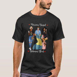 Womens Black Mexican Raised Bajan Blood Bahamas Ro T-Shirt