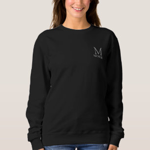 Women's Black Name Monogram Clothing Apparel Sweatshirt