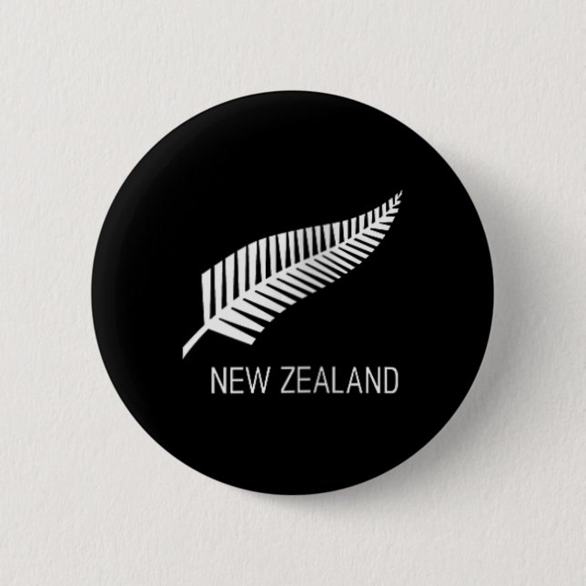 Womens Black New Zealand Fern Shirt Mens Black Pro 2 Inch Round Button (Front)