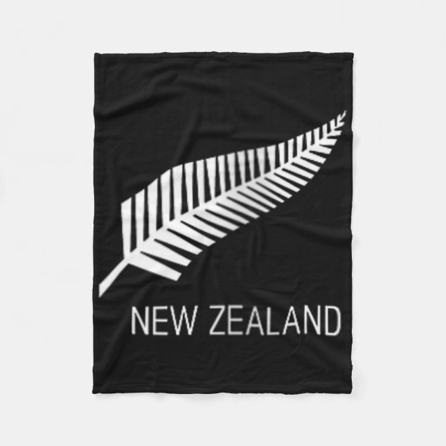 Womens Black New Zealand Fern Shirt Mens Black Pro Fleece Blanket (Front)