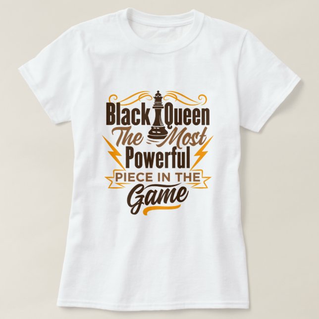 Womens Black Queen Shirt Black Queen Chess Tshirt (Design Front)