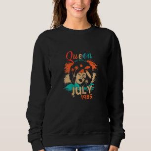 Womens Black Queen Was Born In July 1985 37th Summ Sweatshirt