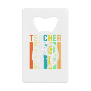 Womens Black Woman Teacher Afro Retro Black Histor Credit Card Bottle Opener