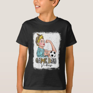 Womens Bleached Soccer Game Day Vibes Soccer Mom G T-Shirt